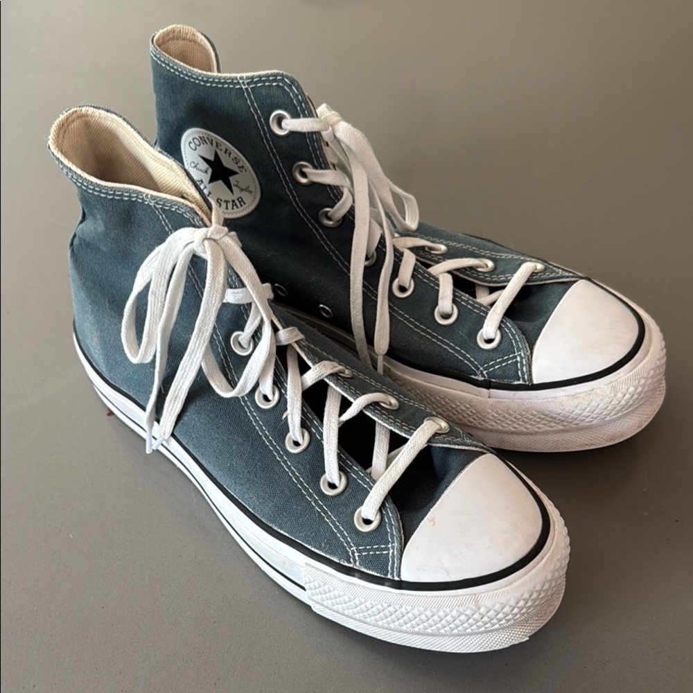 Converse High-Tops in Dark Teal with White Accents size 9 women’s